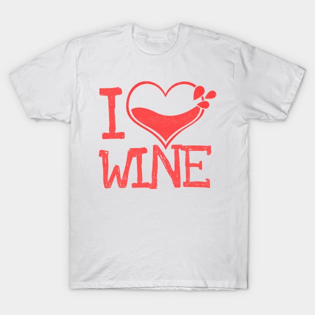 'I Heart Wine' Witty Wine Gift T-Shirt by ourwackyhome